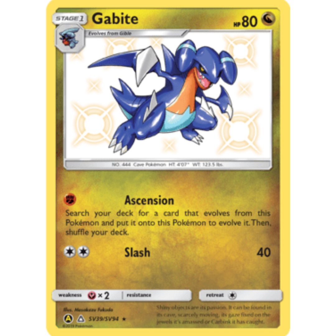 Gabite SV39/SV94  - Holofoil Hidden Fates Shiny Vault - Shiny Holo Rare
