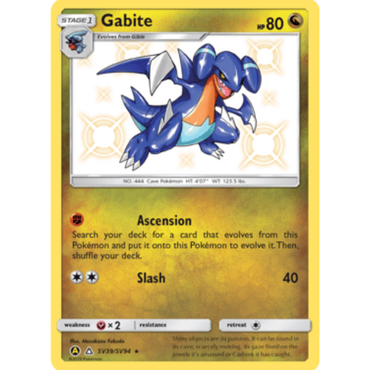 Gabite SV39/SV94  - Holofoil Hidden Fates Shiny Vault - Shiny Holo Rare