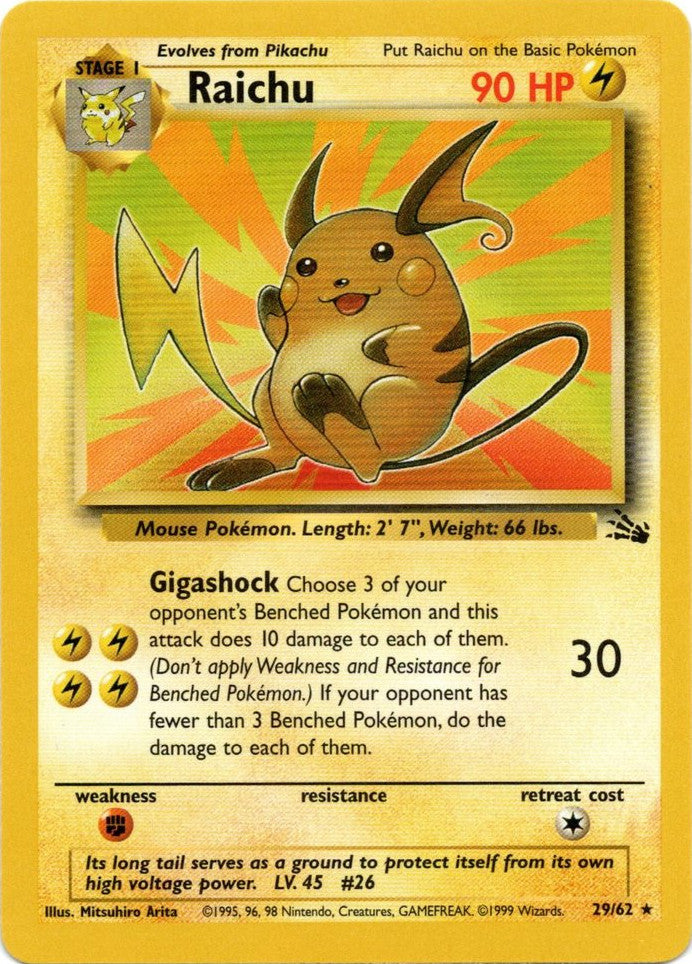 Raichu (29) 029  - Unlimited Fossil - Rare