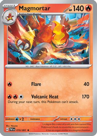 Magmortar 010  - Reverse Holofoil SV Paldean Fates - Rare