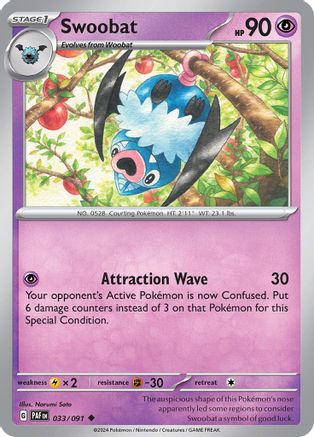Swoobat 033  SV Paldean Fates - Uncommon
