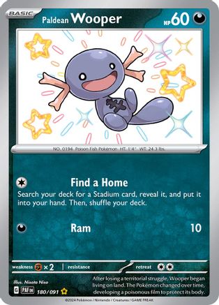 Paldean Wooper 180/091  - Holofoil SV Paldean Fates - Shiny Rare