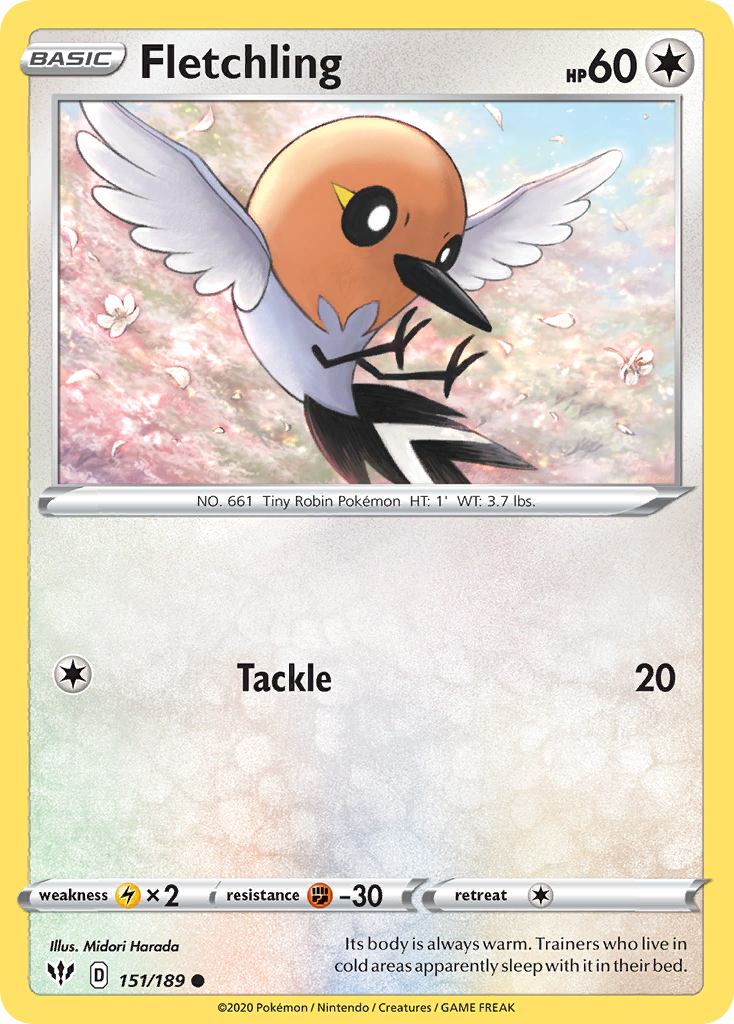 Fletchling 151  SWSH03 Darkness Ablaze - Common