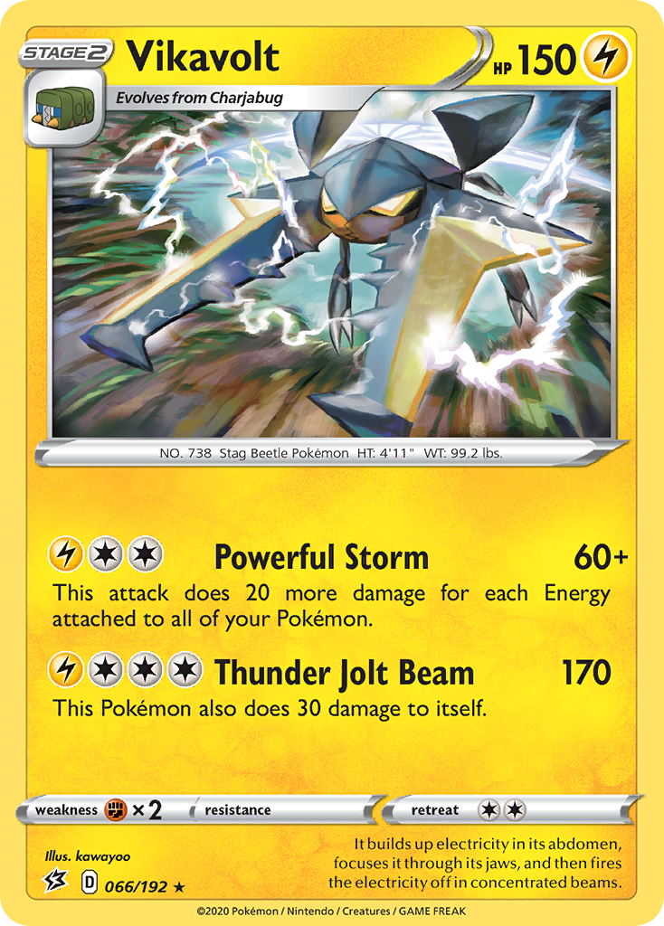 Vikavolt 066  - Holofoil SWSH02 Rebel Clash - Holo Rare