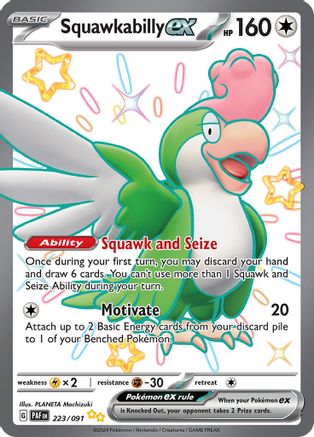 Squawkabilly ex 223/091  - Holofoil SV Paldean Fates - Shiny Ultra Rare