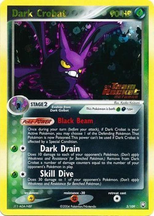 Dark Crobat 003  - Reverse Holofoil Team Rocket Returns - Holo Rare