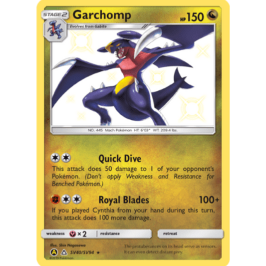Garchomp SV40/SV94  - Holofoil Hidden Fates Shiny Vault - Shiny Holo Rare