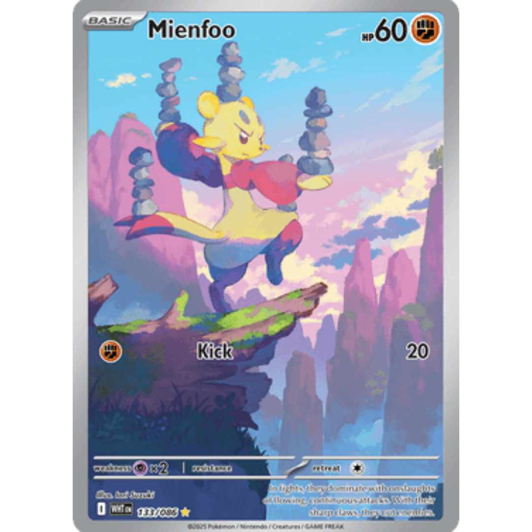 Mienfoo 133/086  - Holofoil SV White Flare - Illustration Rare