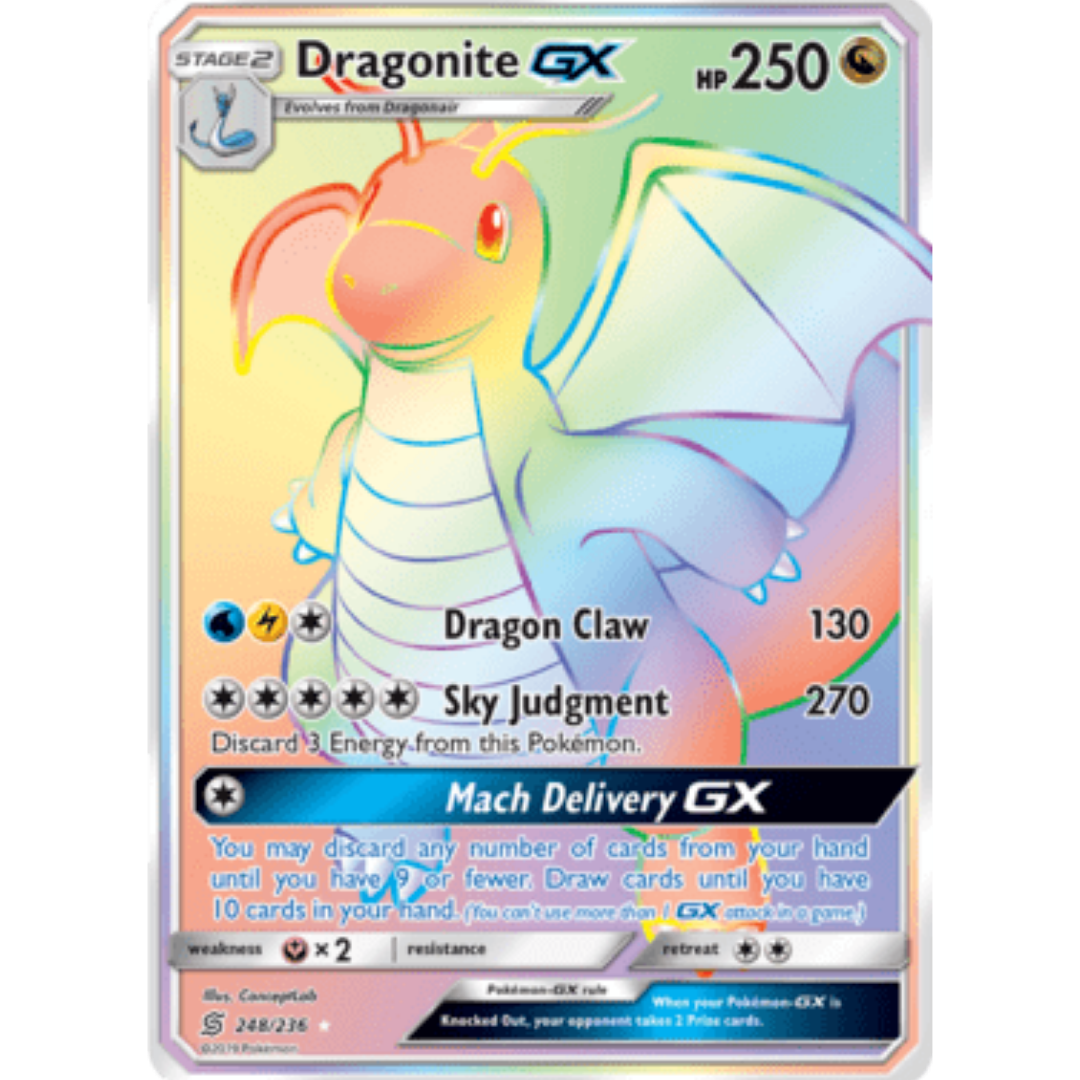 Dragonite GX (Secret)  - Holofoil SM  Unified Minds - Secret Rare