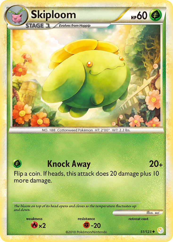 Skiploom 051  HeartGold SoulSilver - Uncommon