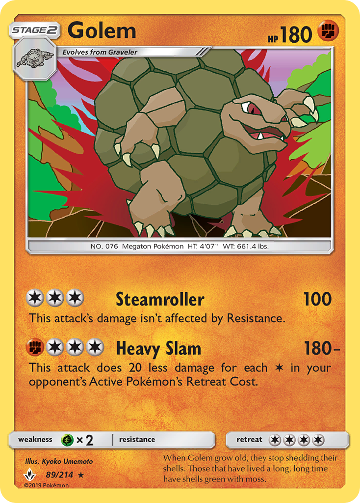 Golem 089  - Holofoil SM  Unbroken Bonds - Holo Rare