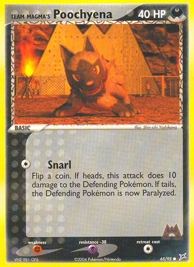 Team Magma's Poochyena - 65/95/95  Team Magma vs Team Aqua - Common