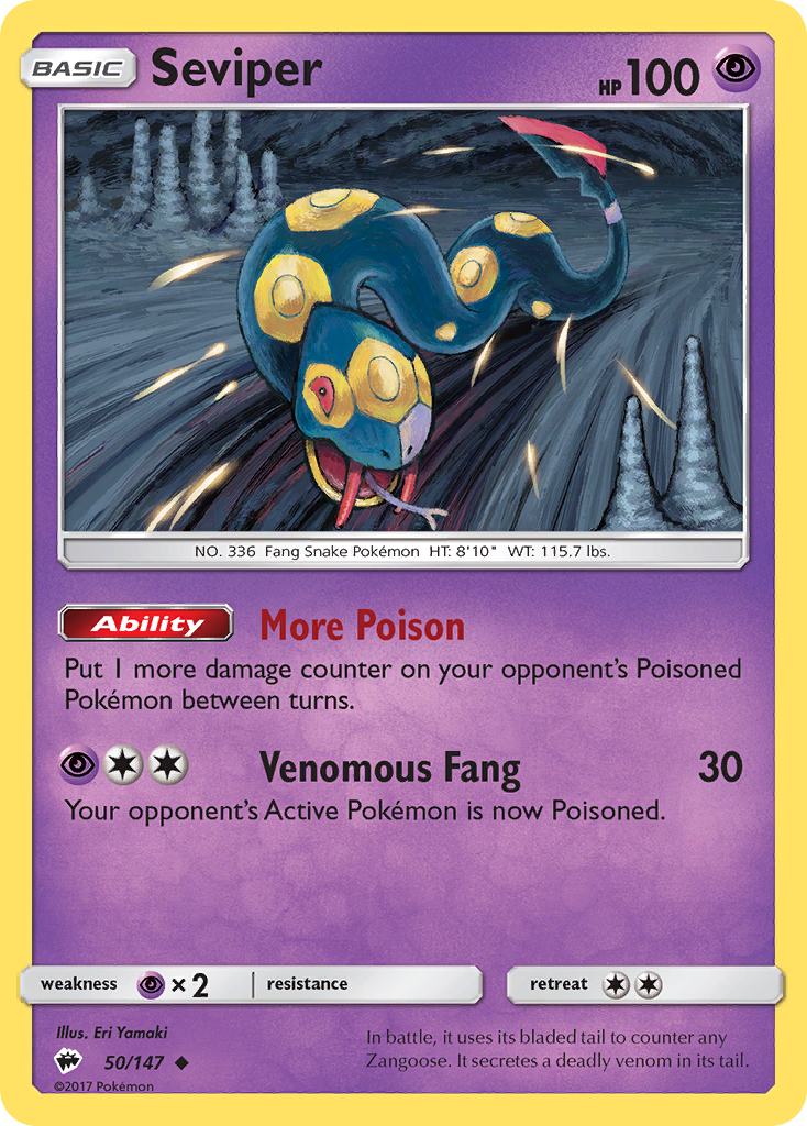 Seviper 050  SM  Burning Shadows - Uncommon