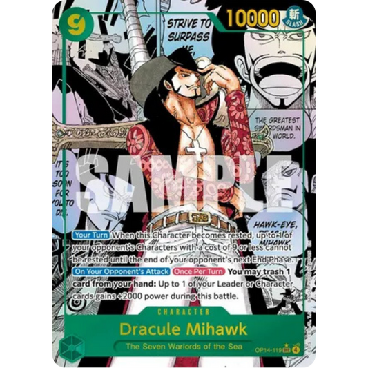 Dracule Mihawk (Manga) (OP14-119) - The Azure Sea's Seven Foil