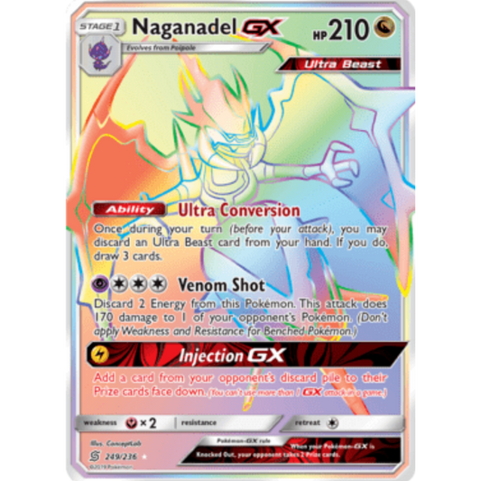 Naganadel GX (Secret) 249  - Holofoil SM  Unified Minds - Secret Rare