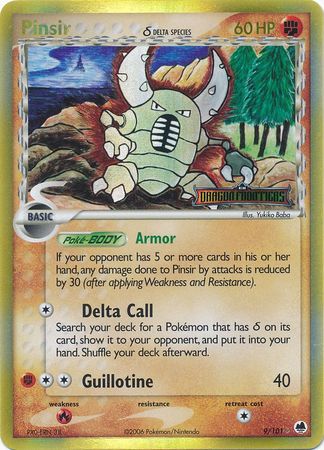 Pinsir (Delta Species)/101  - Reverse Holofoil Dragon Frontiers - Holo Rare