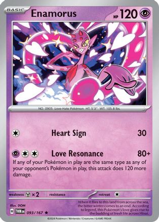 Enamorus 093/167  - Reverse Holofoil SV06 Twilight Masquerade - Rare