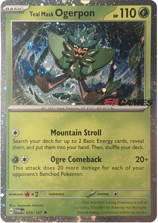 Teal Mask Ogerpon (Cosmos Holo) (EB Games Exclusive) 024  - Holofoil Miscellaneous Cards & Products - Rare