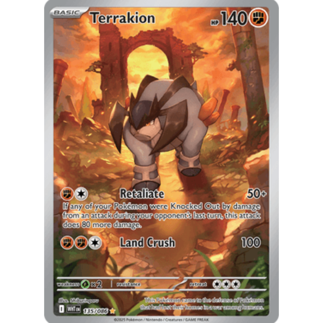 Terrakion 135/086  - Holofoil SV White Flare - Illustration Rare