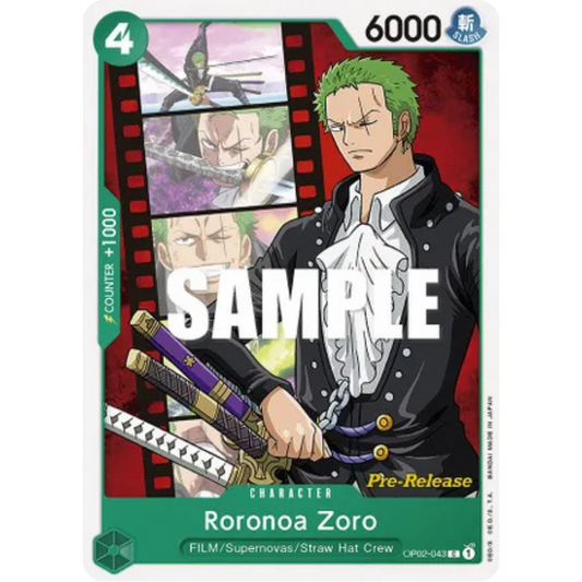 Roronoa Zoro (OP02-043) - Paramount War Pre-Release Cards