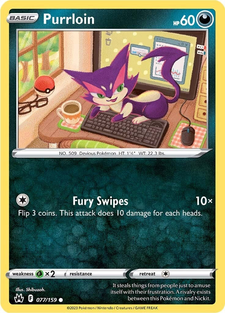 Purrloin 077  SWSH Crown Zenith - Common