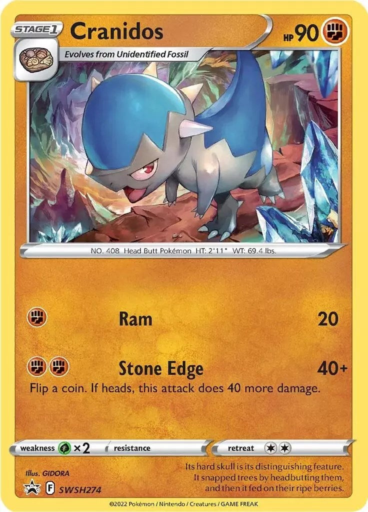 Cranidos SWSH274  - Holofoil SWSH Sword & Shield Promo Cards - Promo