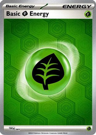 Basic Grass Energy 001  - Reverse Holofoil SV Shrouded Fable - Common