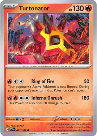 Turtonator 025/142  - Reverse Holofoil SV07 Stellar Crown - Common