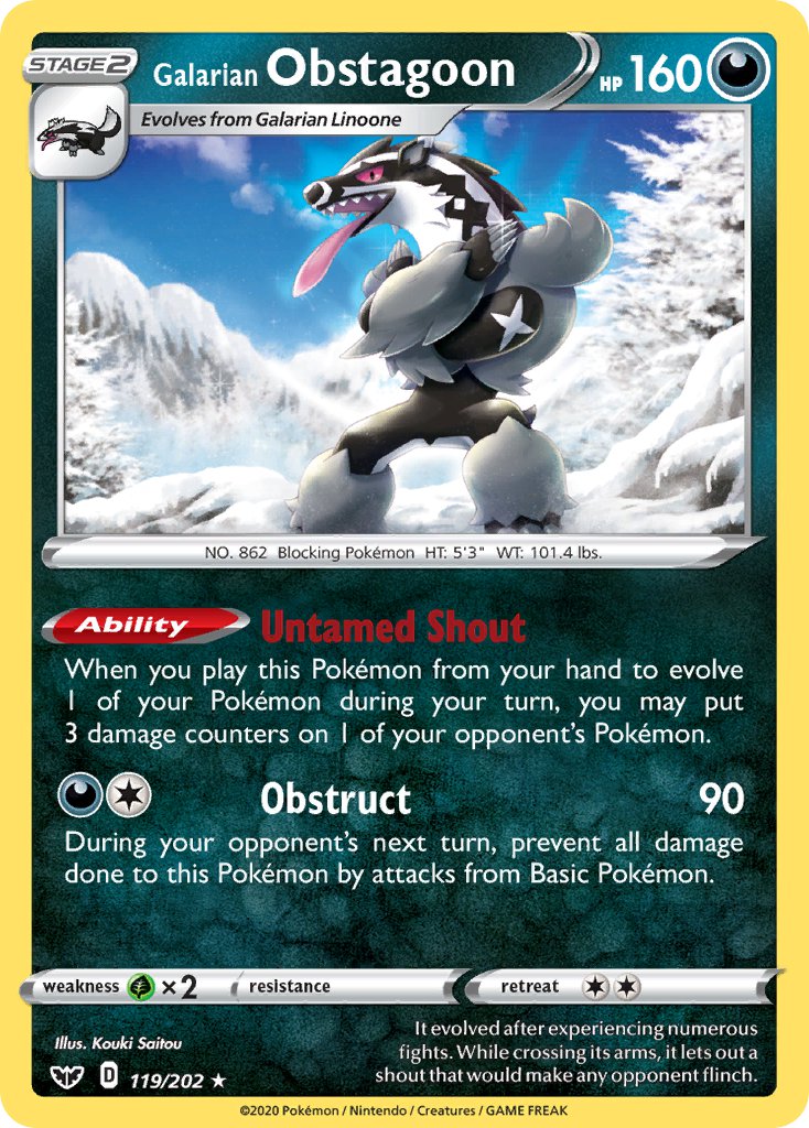 Galarian Obstagoon - 119/202/202  Deck Exclusives - Rare