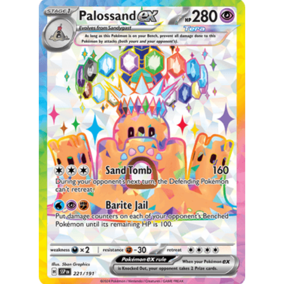 Palossand ex 221/191  - Holofoil SV08 Surging Sparks - Ultra Rare