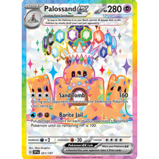 Palossand ex 221/191  - Holofoil SV08 Surging Sparks - Ultra Rare