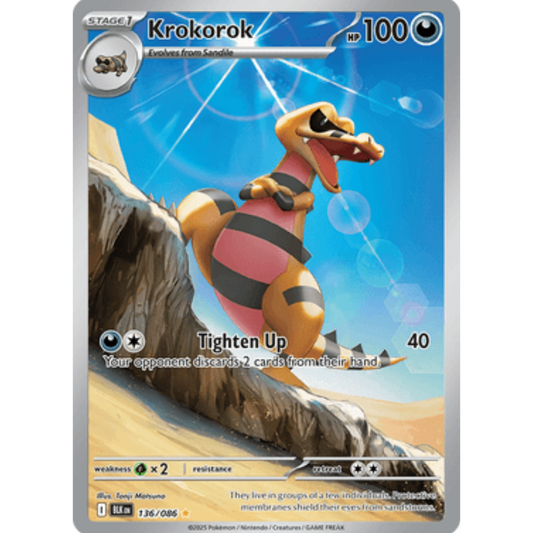 Krokorok 136/086  - Holofoil SV Black Bolt - Illustration Rare