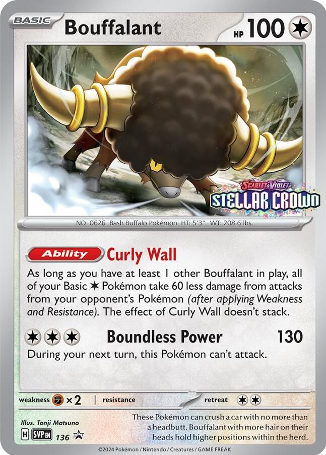 Bouffalant 136  - Holofoil SV Scarlet & Violet Promo Cards - Promo