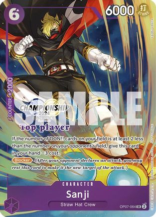 Sanji (Championship 2024 Top Player Pack) (OP07-064) - One Piece Promotion Cards Foil