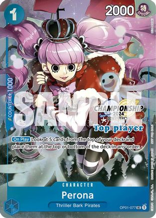 Perona (Championship 2024 Top Player Pack) (OP01-077) - One Piece Promotion Cards Foil