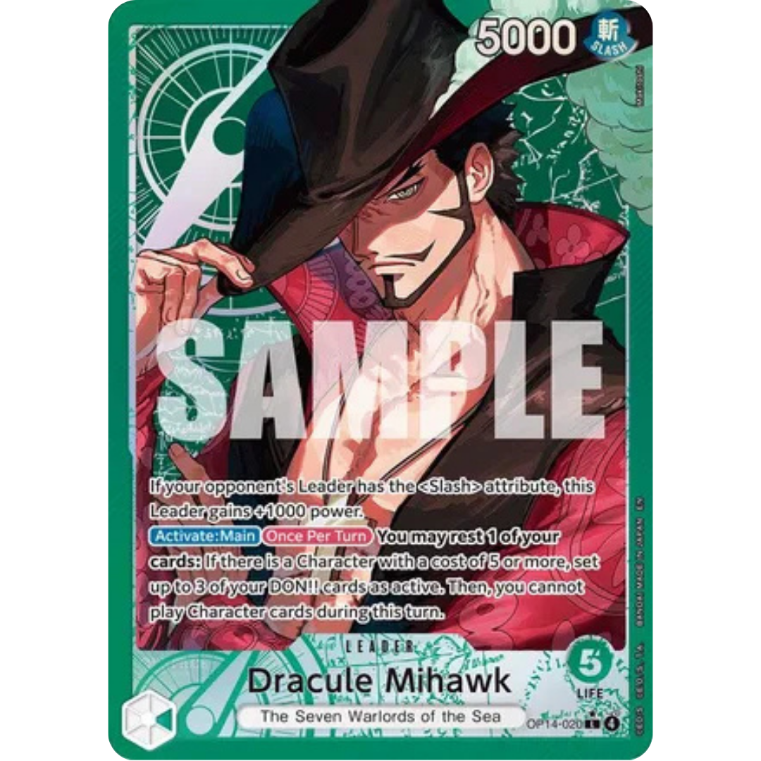 Dracule Mihawk (Alternate Art) (OP14-020) - The Azure Sea's Seven Foil