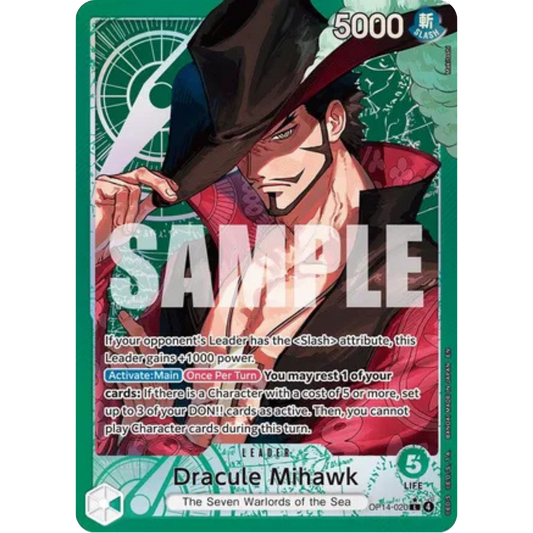 Dracule Mihawk (Alternate Art) (OP14-020) - The Azure Sea's Seven Foil