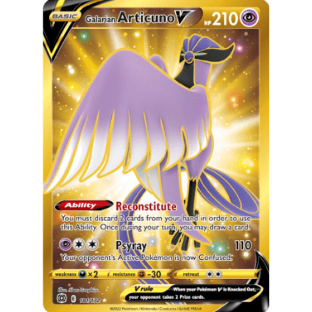 Galarian Articuno V (Secret) 181  - Holofoil SWSH09 Brilliant Stars - Secret Rare
