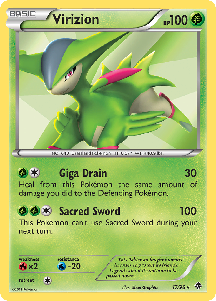 Virizion  - Holofoil Emerging Powers - Holo Rare
