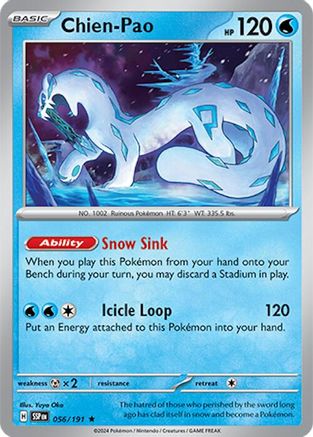 Chien-Pao 056  - Reverse Holofoil SV08 Surging Sparks - Rare