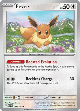 Eevee 143  - Reverse Holofoil SV08 Surging Sparks - Common