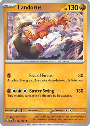 Landorus 110  - Holofoil SV08 Surging Sparks - Rare