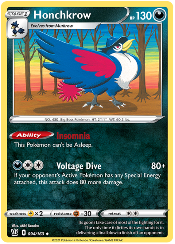 Honchkrow 094  SWSH05 Battle Styles - Uncommon