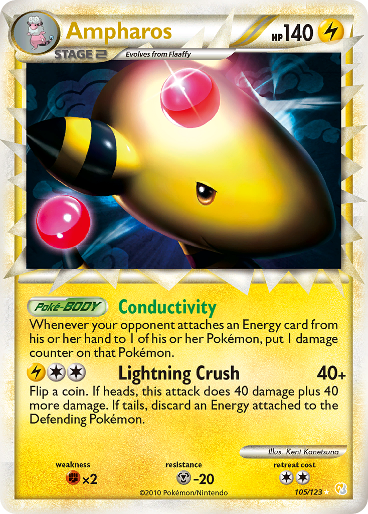 Ampharos (Prime) 105  - Holofoil HeartGold SoulSilver - Ultra Rare