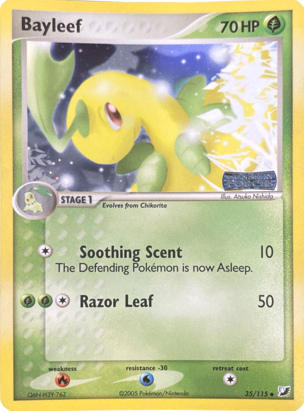 Bayleef  - Reverse Holofoil Unseen Forces - Uncommon