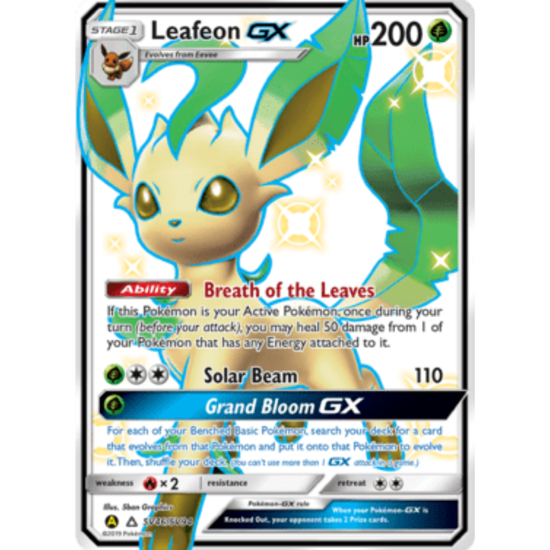 Leafeon GX SV46/SV94  - Holofoil Hidden Fates Shiny Vault - Shiny Holo Rare