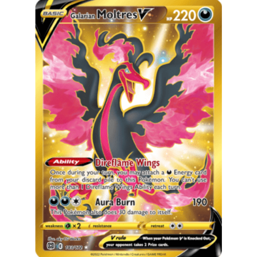 Galarian Moltres V (Secret) 183  - Holofoil SWSH09 Brilliant Stars - Secret Rare