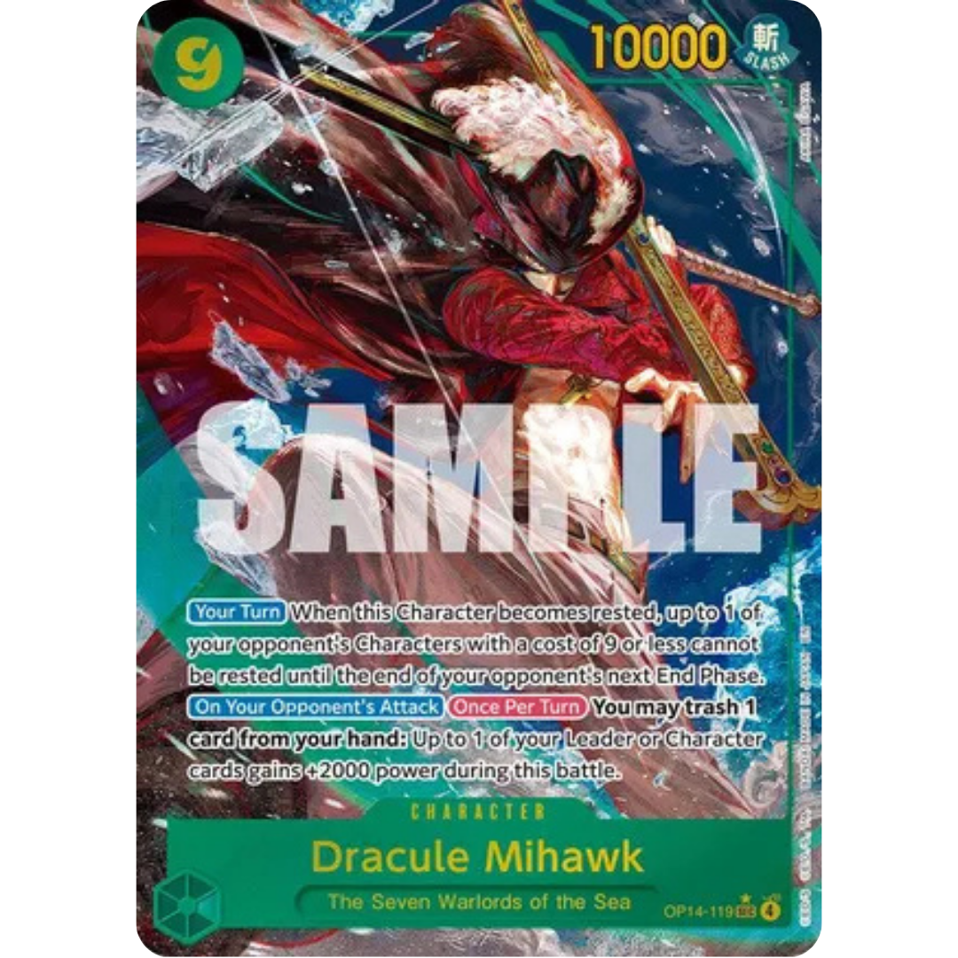 Dracule Mihawk - OP14-119 (Alternate Art) (OP14-119) - The Azure Sea's Seven Foil