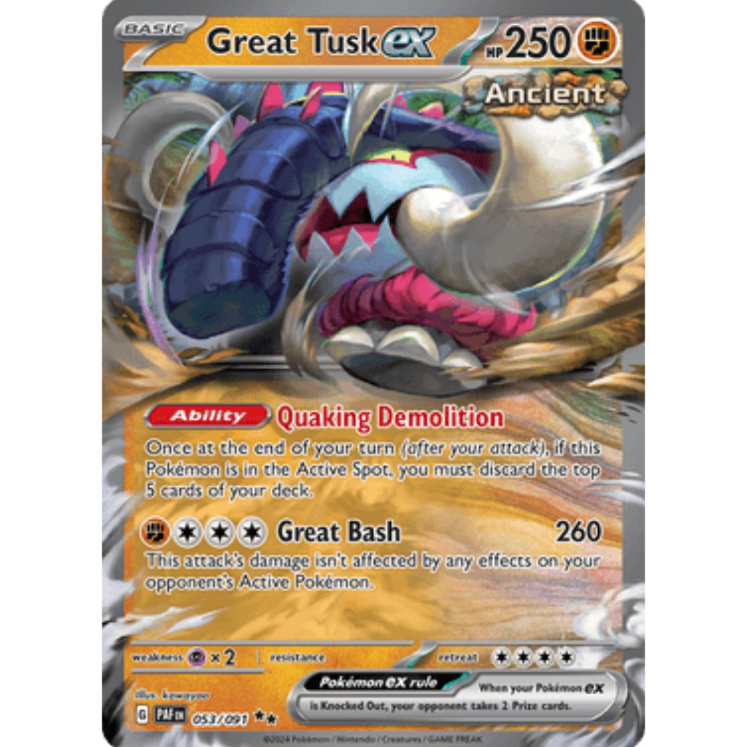 Great Tusk ex 053  - Holofoil SV Paldean Fates - Double Rare
