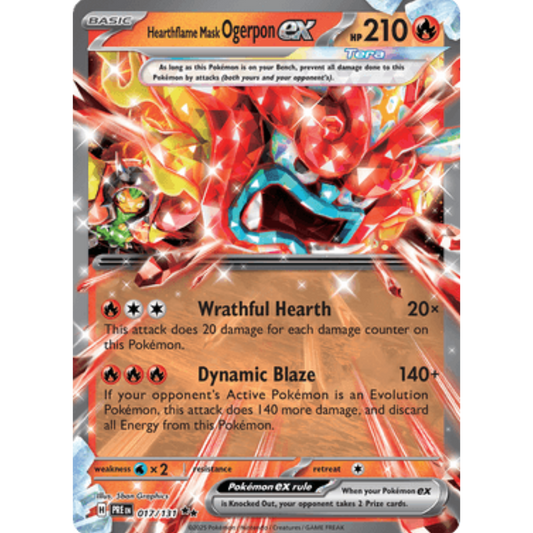 Hearthflame Mask Ogerpon ex 017/131  - Holofoil SV Prismatic Evolutions - Double Rare